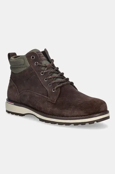 Tommy Hilfiger  Kožená obuv  CORPORATE W SUEDE LACE BOOT