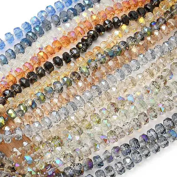 Transparent Electroplate Glass Beads Strands