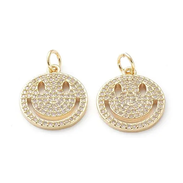Brass Micro Pave Clear Cubic Zirconia Pendants