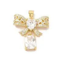 Rack Plating Brass Micro Pave Cubic Zirconia Pendants