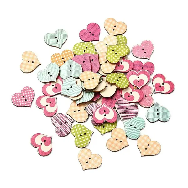 2-Hole Printed Wooden Buttons