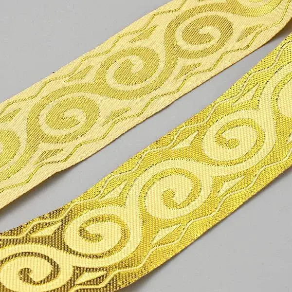Ethnic Style Polyester Jacquard Flower Ribbon