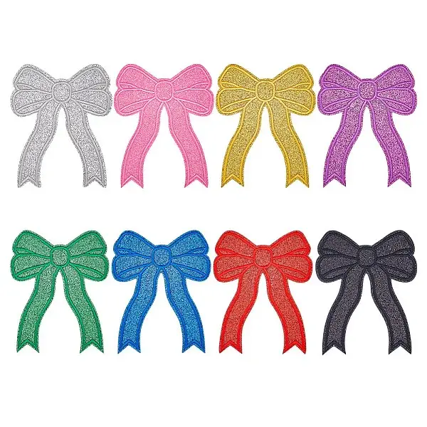 8Pcs Bowknot Embroidery Cloth Iron On/Sew On Patches