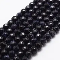 Synthetic Blue Goldstone Beads Strands