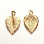 Light Gold Plated Alloy Enamel Leaf Pendants