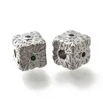 Brass Micro Pave Cubic Zirconia Beads