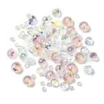 114Pcs Transparent Electroplate Glass Beads