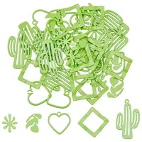 50Pcs 5 Style Spray Painted Alloy Pendants