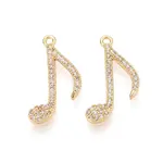 Brass Micro Pave Clear Cubic Zirconia Pendants