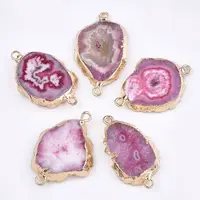 Electroplate Natural Druzy Agate Links connectors