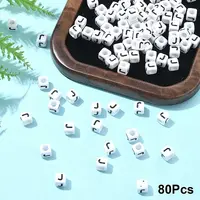 Acrylic Horizontal Hole Letter Beads