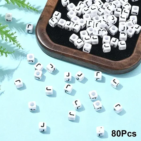Acrylic Horizontal Hole Letter Beads