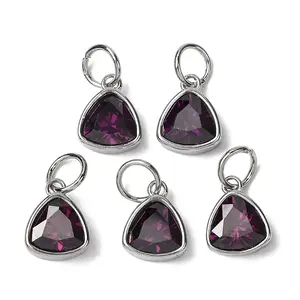 304 Stainless Steel Cubic Zirconia Pendant