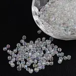 Transparent Rainbow Colours Round Glass Seed Beads