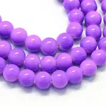 Baking Painted Glass Round Bead Strands