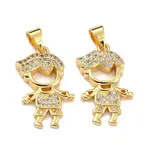 Brass Micro Pave Clear Cubic Zirconia Pendants
