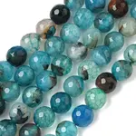 Dyed Natural Agate Faceted Round Beads Strands
