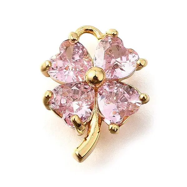 Brass Micro Pave Clear Cubic Zirconia Pendants