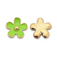 Rose Gold Plated Alloy Enamel Flower Cabochons