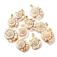 Natural Spiral Shell Red Lip Shell Pendants