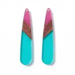 Transparent Resin & Walnut Wood Big Pendants