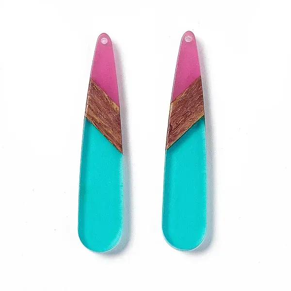 Transparent Resin & Walnut Wood Big Pendants