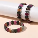 Oval Natural Malaysia Jade Beaded Stretch Bracelets