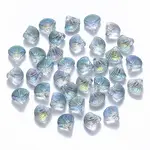 Transparent Spray Painted Glass Beads