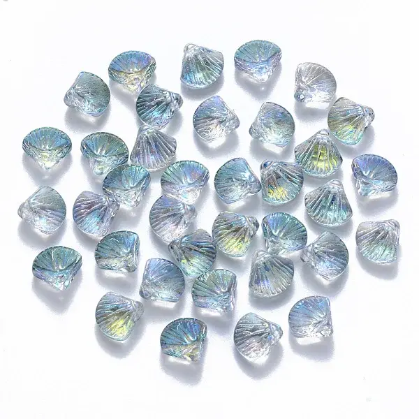 Transparent Spray Painted Glass Beads