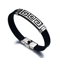 Stainless Steel Greek Pattern Bracelet