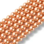 Eco-Friendly Dyed  Glass Pearl Round Beads Strands