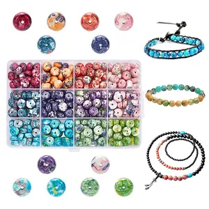 240Pcs 12 Colors Synthetic Ocean White Jade Beads Strands