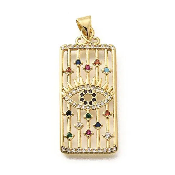 Rack Plating Brass Micro Pave Cubic Zirconia Pendants