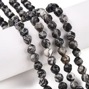 Natural Map Stone/Picasso Stone Beads Strands