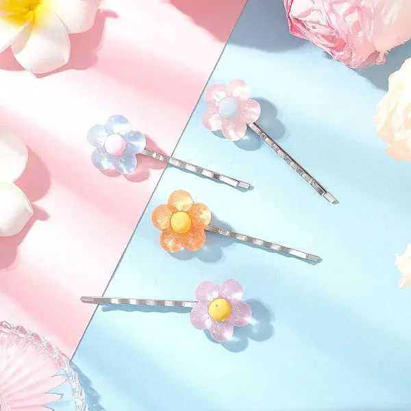 Resin Flower Hair Bobby Pins