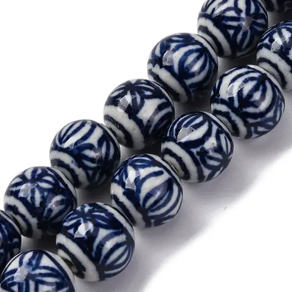 Handmade Blue and White Porcelain Beads Strands