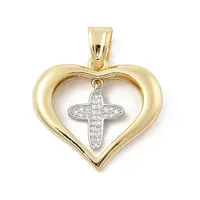 Brass Micro Pave Cubic Zirconia Pendants