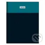 Manager diár MILANO 2026 (tyrkysovo-čierny) (12-mesačný, A4, stĺpcový)