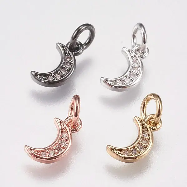 Brass Micro Pave Cubic Zirconia Charms