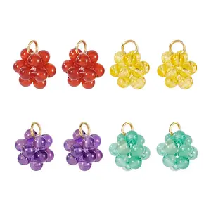 8Pcs 4 Style Glass Pendants