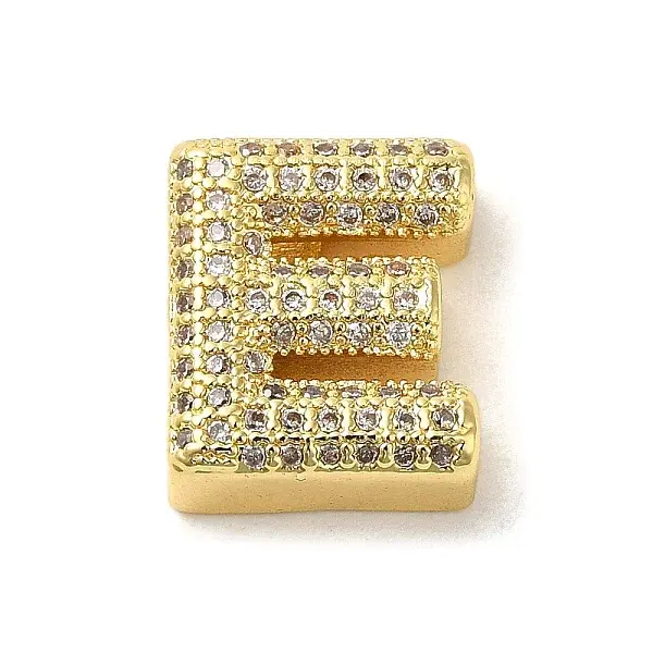 Brass Micro Pave Clear Cubic Zirconia Charms