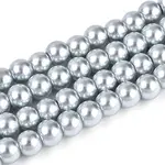 Baking Painted Pearlized Glass Pearl Round Bead Strands