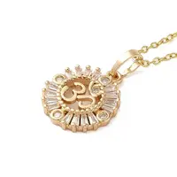 Brass Micro Pave Cubic Zirconia Pendant Necklaces for Women