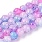Baking Paint Crackle Glass Bead Strands