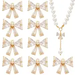 10Pcs Brass Clear Cubic Zirconia Charms