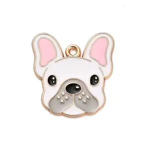Animal Puppy Alloy Enamel Pendants