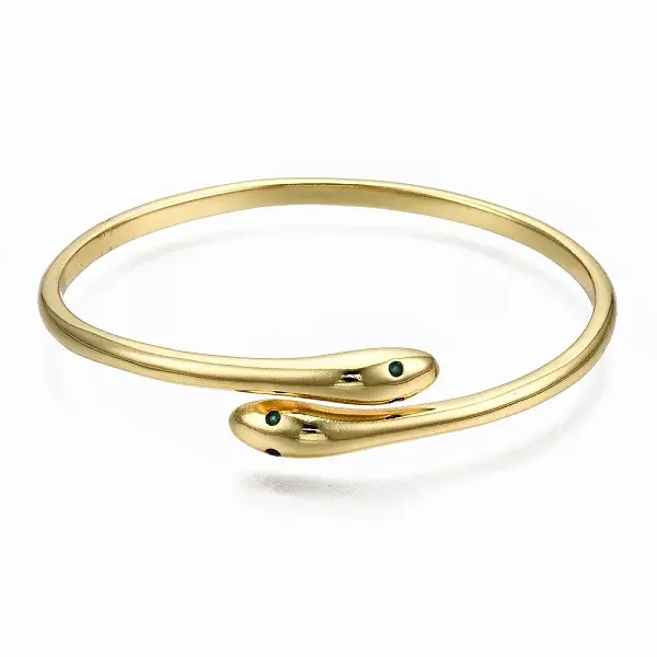 Brass Micro Pave Cubic Zirconia Cuff Bangles