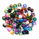 Mixed Style & Mixed Color Round Spray Painted Glass Beads