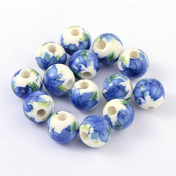 Handmade Printed Porcelain Beads