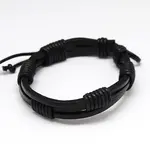 Trendy Unisex Casual Style Waxed Cord and Leather Bracelets